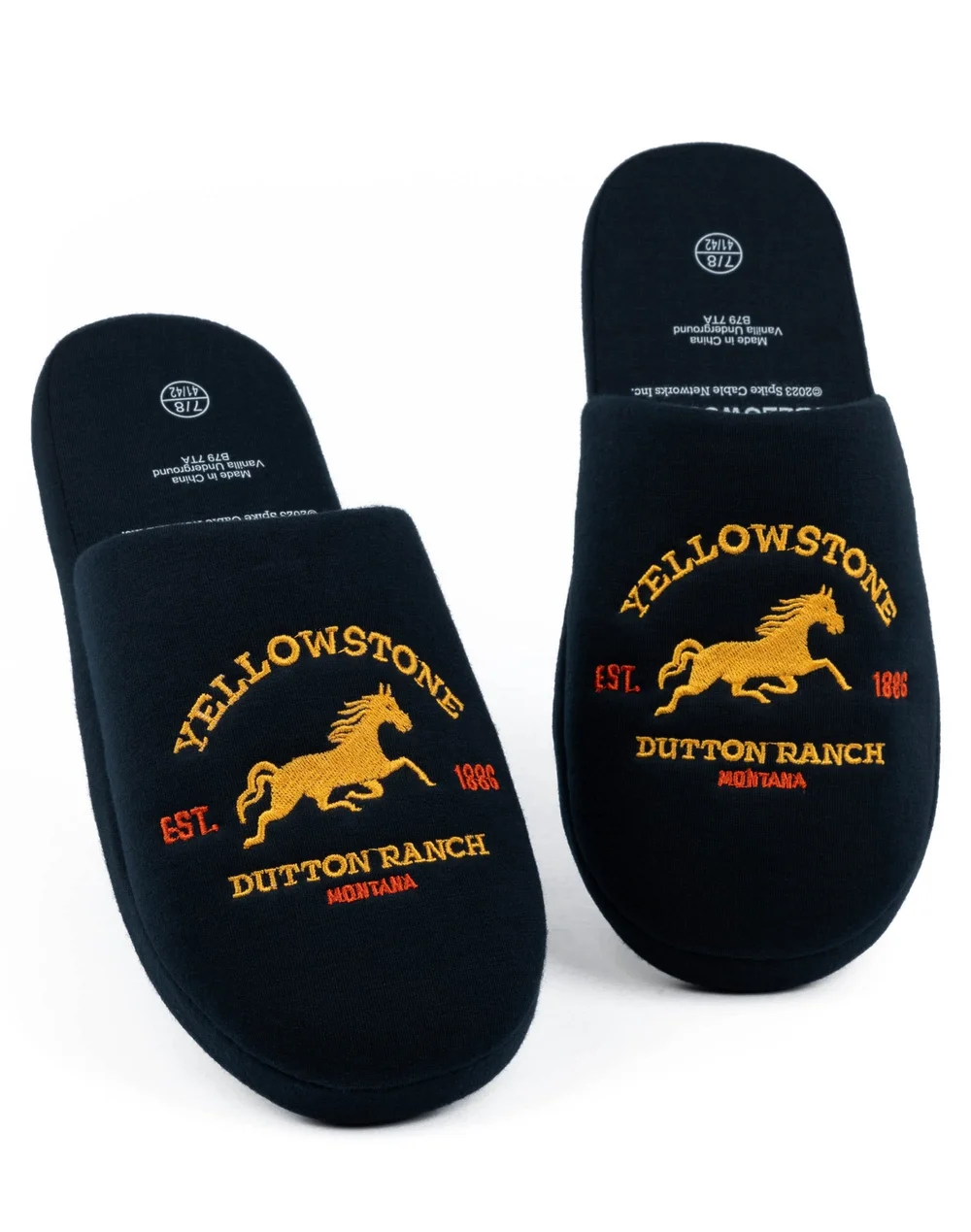 Yellowstone Blue Dutton Ranch Montana Mule Slippers - Size 11-12 Image 1
