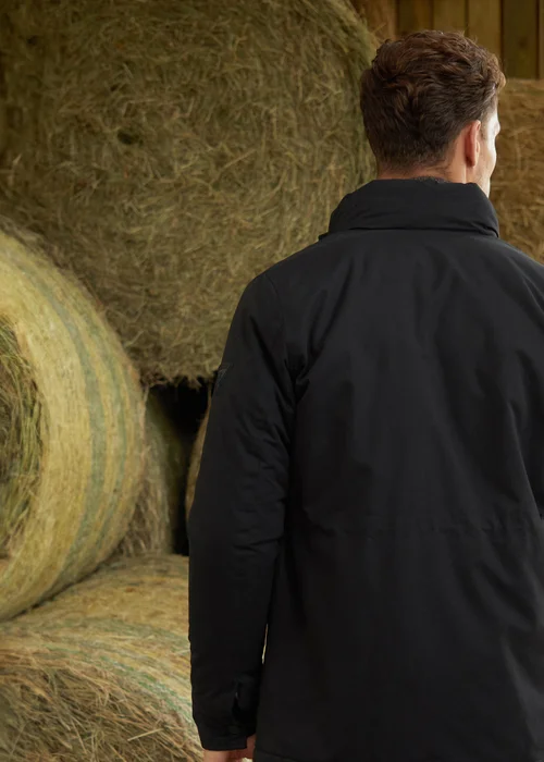 Threadbare Black Funnel Neck Utility Coat - L Image 2