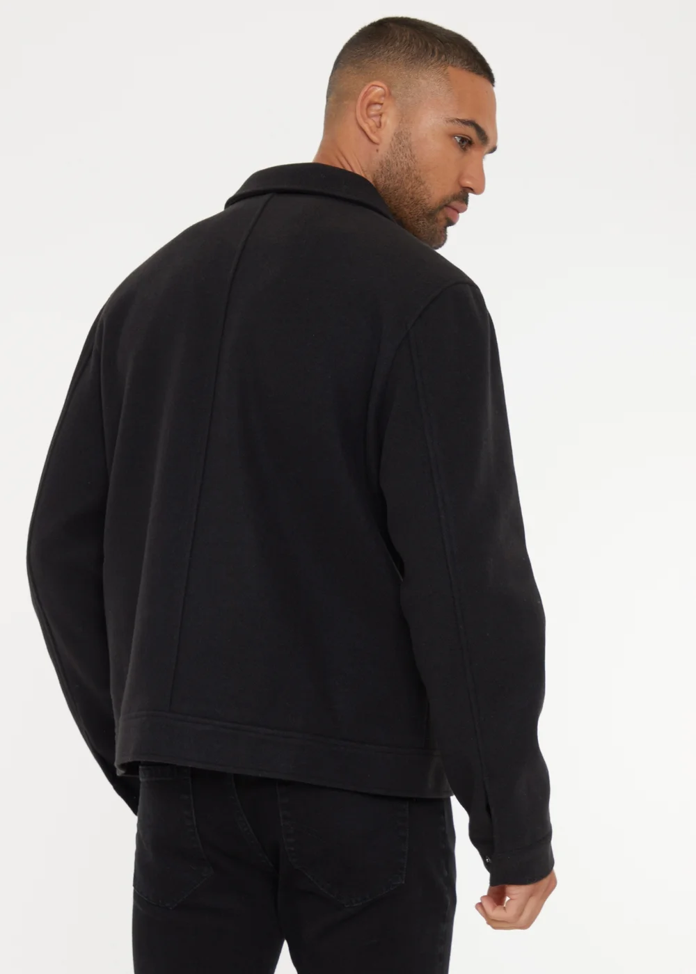 Threadbare Black Brushed Button Up Shacket - 2XL Image 2