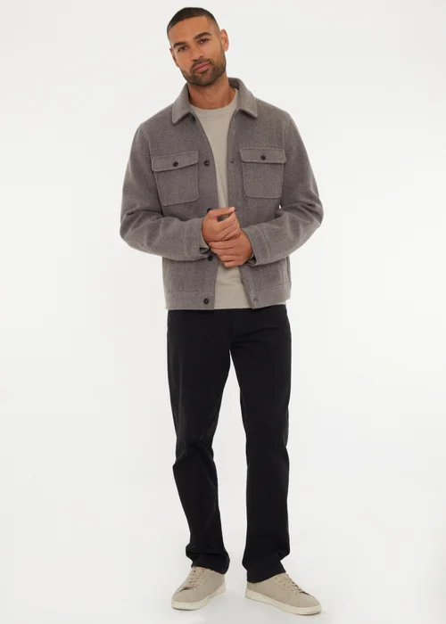 Threadbare Taupe Brushed Button Up Shacket - XL Image 4