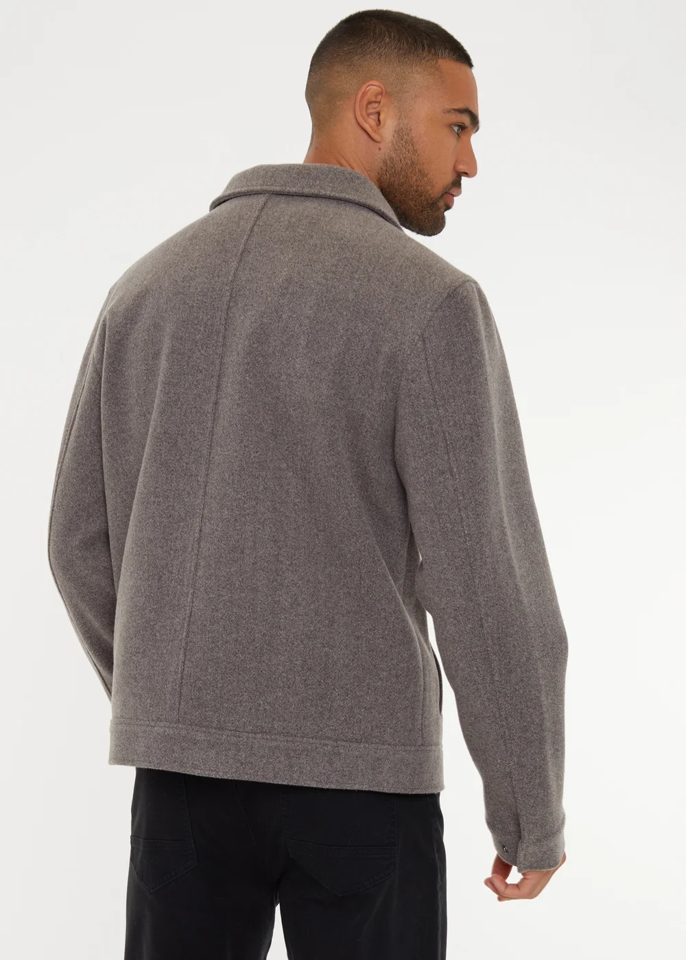 Threadbare Taupe Brushed Button Up Shacket - XL Image 2