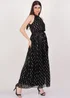 Gini London Black Jacquard Halter Neck Maxi Dress - 8 Image 1