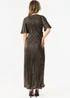 Gini London Black Occassion Metallic Plisse One Shoulder - 8 Image 2