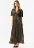Gini London Black Occassion Metallic Plisse One Shoulder - 8 Image 1