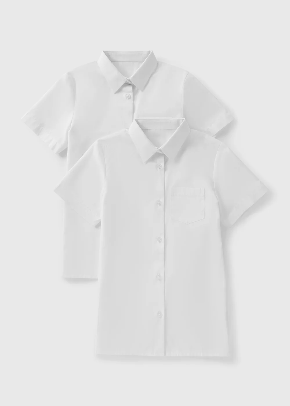 2 Pack Girls Slim Fit Short Sleeve Shirt (4-16yrs) - Age 4 Years Image 1