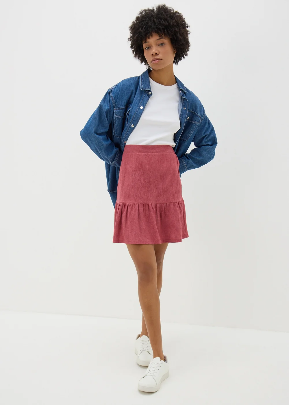 Raspberry Tiered Mini Skirt - Size 20 Image 1