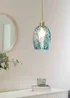 ValueLights India Glass Marble Effect Green Dome Ceiling Pendant Shade - One Size Image 1