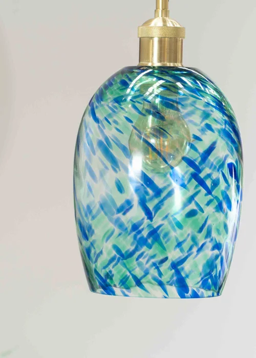 ValueLights India Glass Marble Effect Green Dome Ceiling Pendant Shade - One Size Image 3