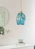 ValueLights India Glass Marble Effect Green Dome Ceiling Pendant Shade - One Size Image 2