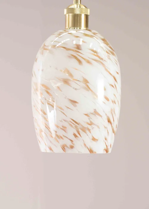 ValueLights India Glass Marble Effect White Dome Ceiling Pendant Shade - One Size Image 4
