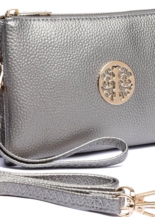 Raffaella Metallic Silver Clutch Purse - One Size Image 2