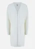 Yumi Ivory Cable Knit Edge to Edge Long Cardigan With Pockets - Medium/Large Image 3