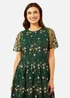 Yumi Green Embroidered Floral Skater Dress - 10 Image 2