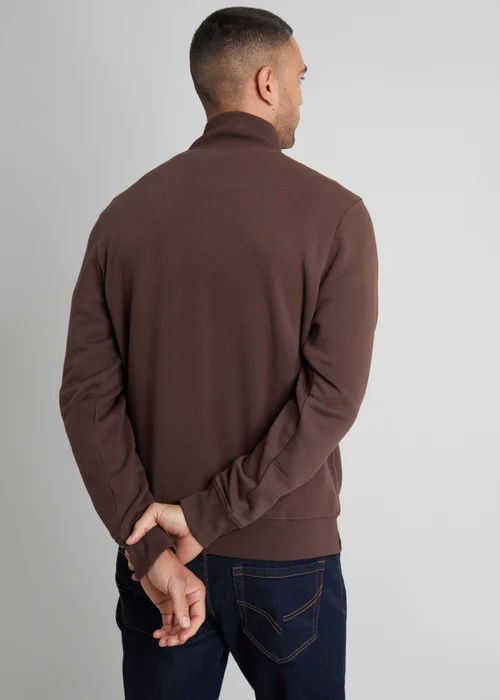 Threadbare Chocolate 1/4 Zip Neck Sweatshirt - XL Image 2