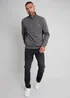 Threadbare Dark Grey 1/4 Zip Neck Sweatshirt - S Image 4