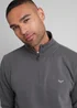 Threadbare Dark Grey 1/4 Zip Neck Sweatshirt - S Image 3
