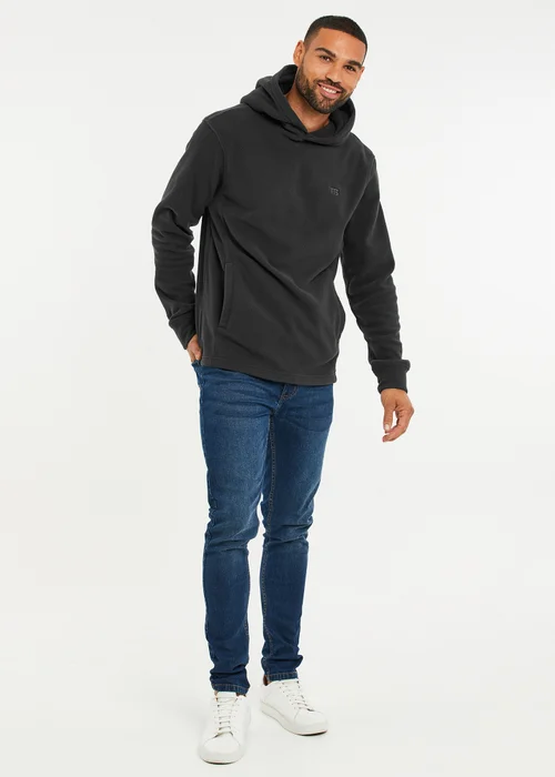 Threadbare Dark Grey Microfleece Overhead Hoodie - Extra Large Image 4
