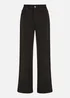 Yumi Black Stretch Canvas Wide Leg High Waist Jeans - 16 Image 3