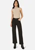 Yumi Black Stretch Canvas Wide Leg High Waist Jeans - 16 Image 1