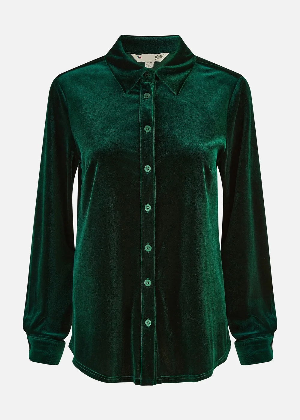 Yumi Green Velvet Relaxed Fit Shirt - Size 16 Image 2