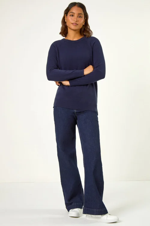 Roman Midnight Blue Plain Soft Crew Neck Jumper - Size 20 Image 3