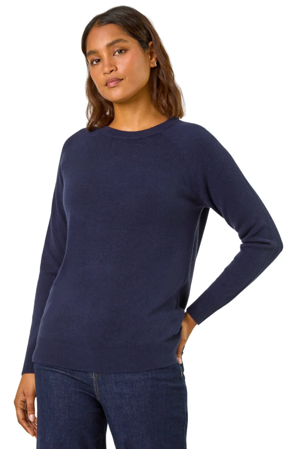 Roman Midnight Blue Plain Soft Crew Neck Jumper - Size 20 Image 1