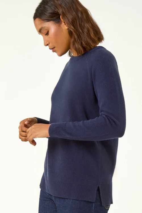 Roman Midnight Blue Plain Soft Crew Neck Jumper - Size 20 Image 2