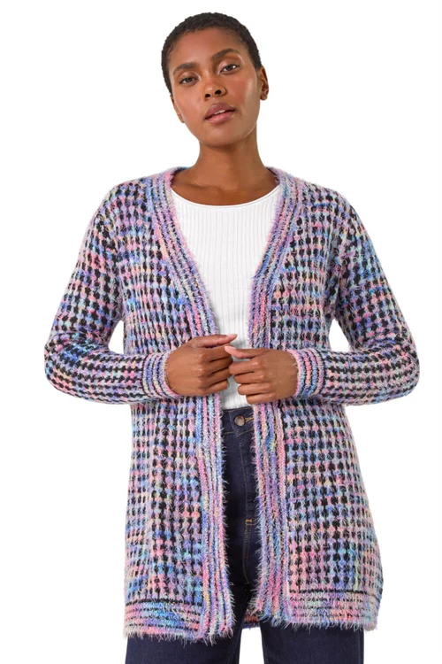 Roman Lavender Spacedye Fluffy Cardigan - Size 12 Image 1