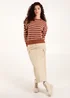 Blue Vanilla Brown Textured Stripe Jumper - Medium/Large Image 4