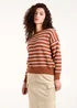 Blue Vanilla Brown Textured Stripe Jumper - Medium/Large Image 1