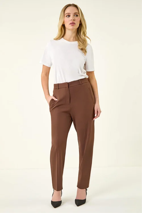 Roman Chocolate Short Straight Leg Stretch Trouser - 20 Image 2