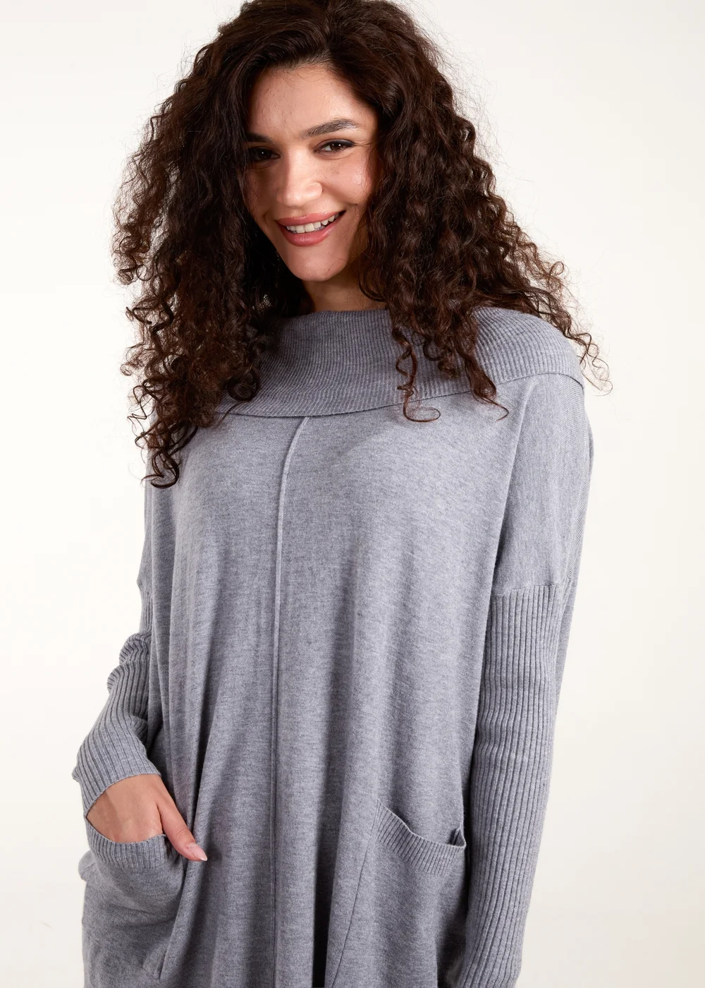 Blue Vanilla Grey Ribbed Legging & Cowl Neck Jumper Set - S/M Image 3