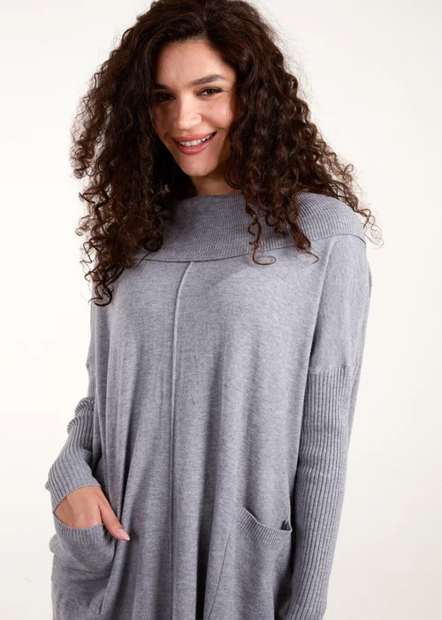 Blue Vanilla Grey Ribbed Legging & Cowl Neck Jumper Set - S/M Image 3
