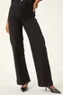 Roman Black Cotton Blend Wide Leg Stretch Jeans - 12 Image 4