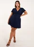 Blue Vanilla Navy Curve Mesh Wrap Dress - 18-20 Image 1