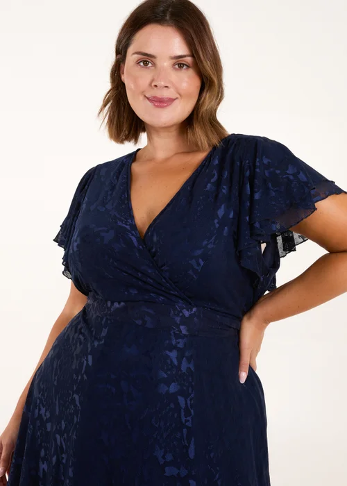 Blue Vanilla Navy Curve Mesh Wrap Dress - 18-20 Image 3