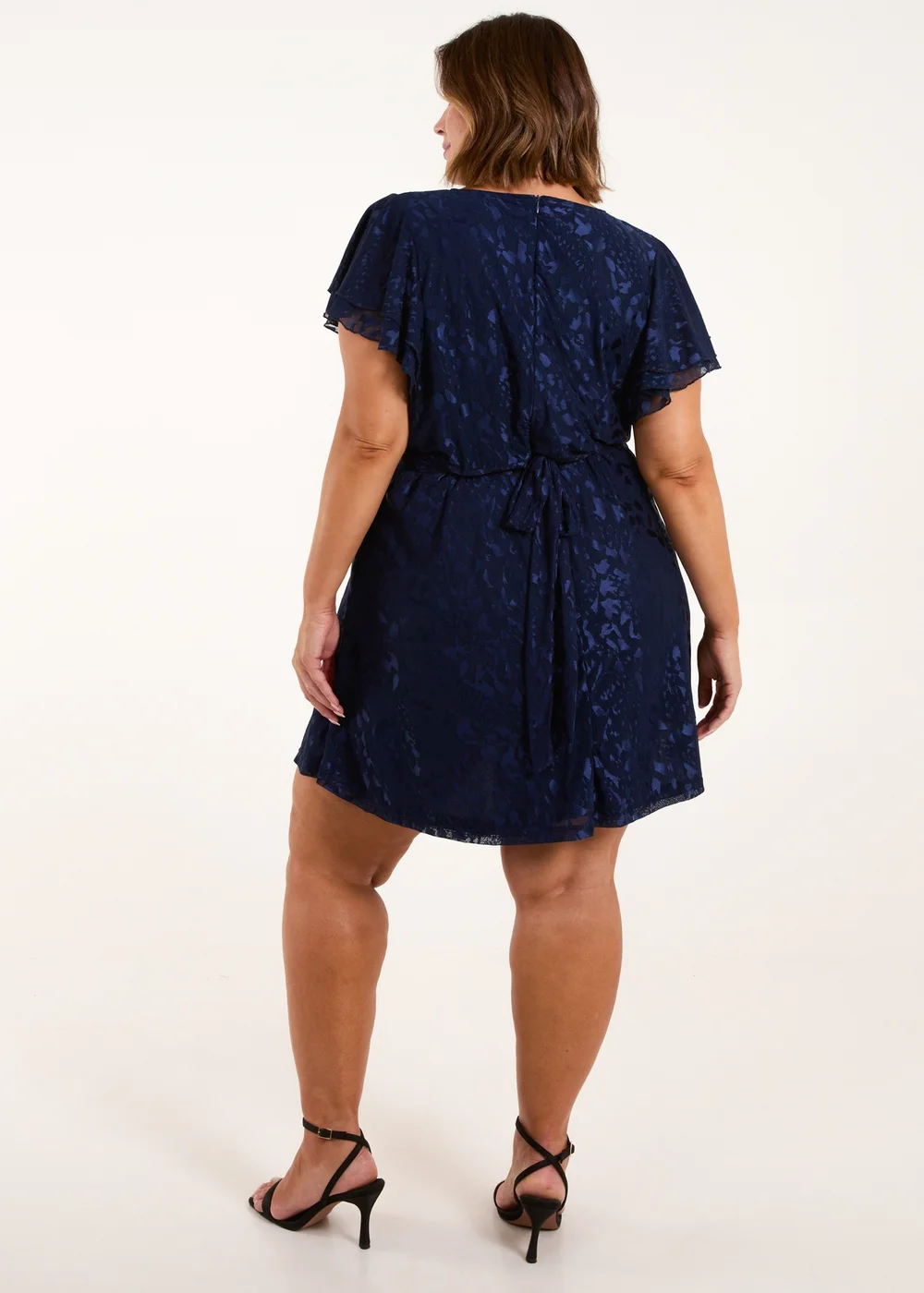 Blue Vanilla Navy Curve Mesh Wrap Dress - 18-20 Image 2