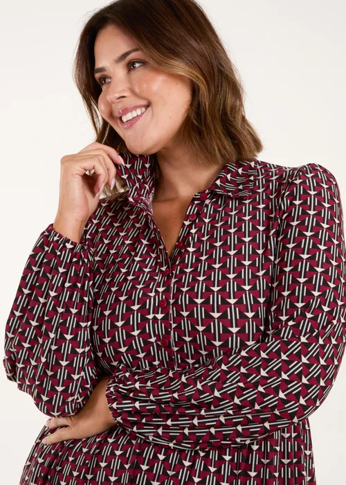 Blue Vanilla Red Curve Button Front Smock Dress - 26-28 Image 3