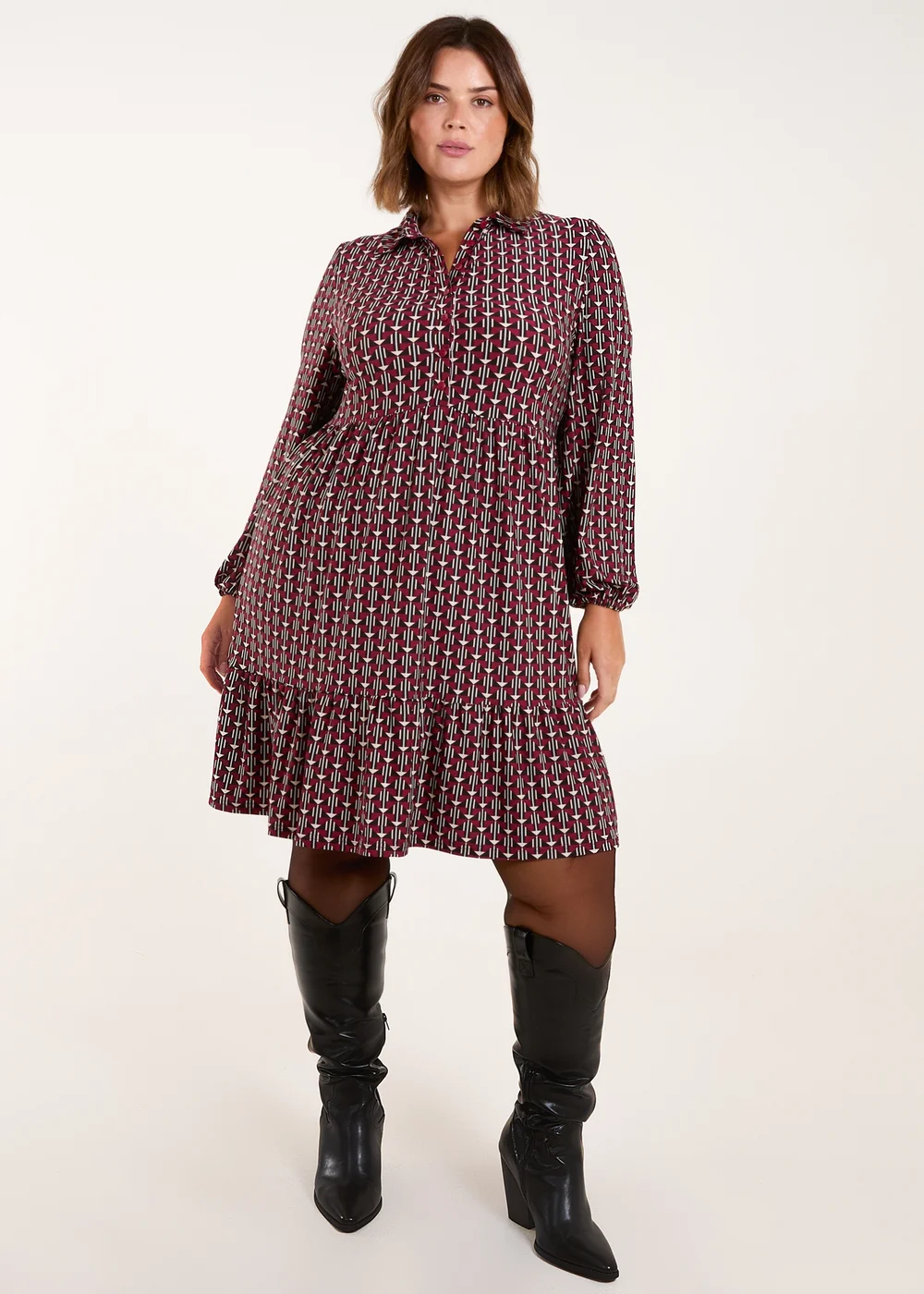Blue Vanilla Red Curve Button Front Smock Dress - 26-28 Image 1