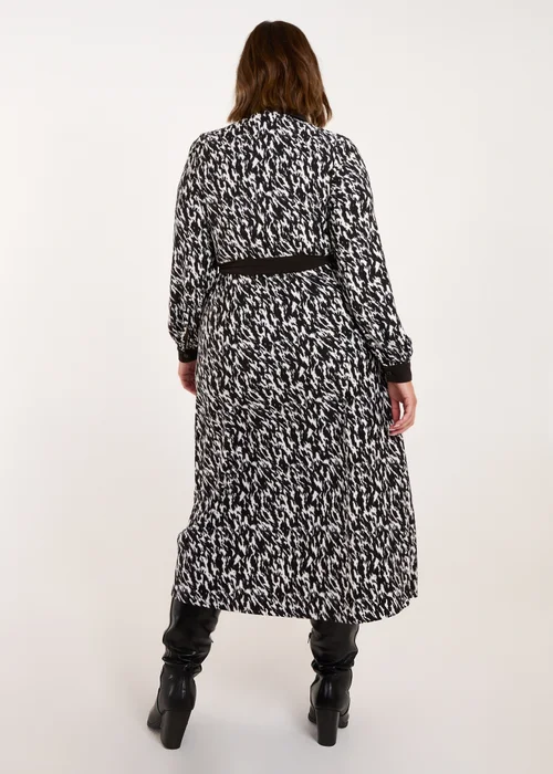 Blue Vanilla Black Curve Constrast Belted Midi Shirt Dress - 18-20 Image 3