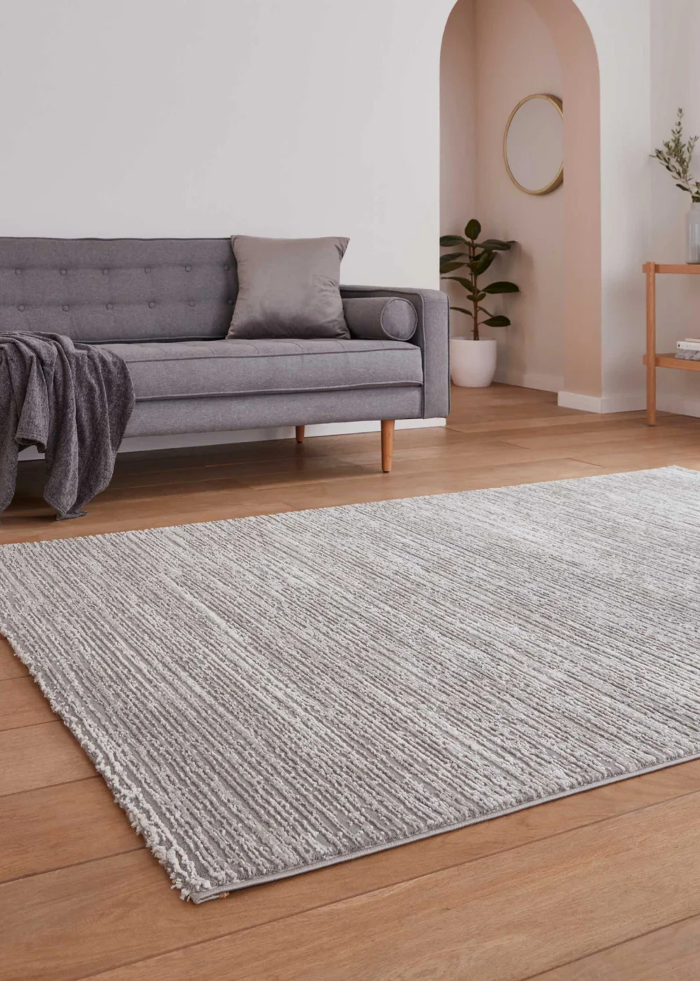 Think Rugs Flores Grey Modern Rectangle Rug - 120 x 170 Image 2