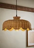 ValueLights Naveah Wood Rattan Natural Tapered Ceiling Pendant Shade (18cm x 38cm x 38cm) - One Size Image 1