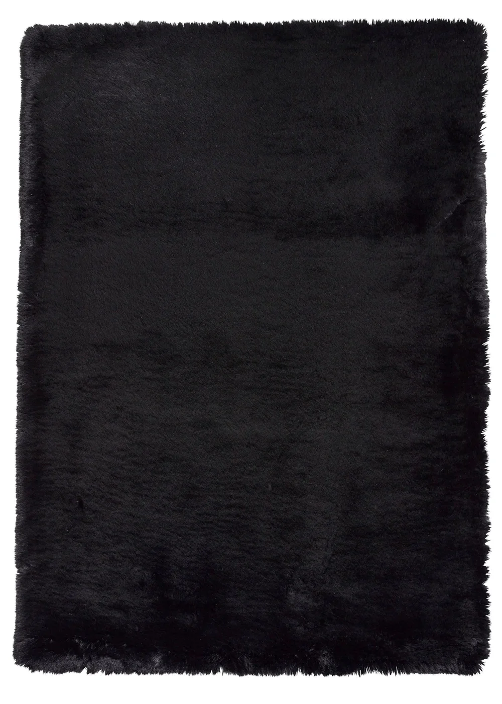 Think Rugs Super Teddy Black Plain Shaggy Rectangle Rug - 60 X 120 Image 3