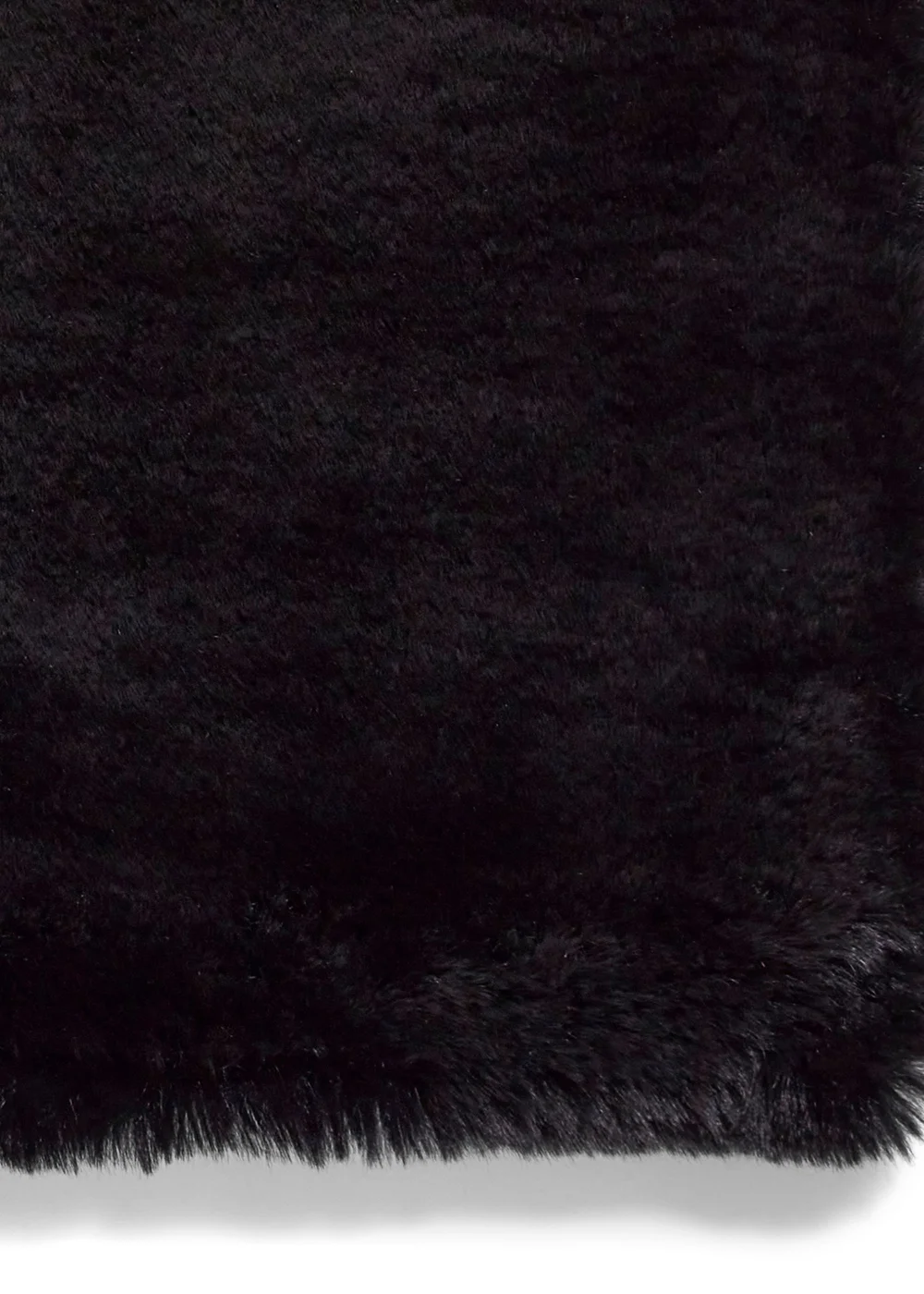 Think Rugs Super Teddy Black Plain Shaggy Rectangle Rug - 60 X 120 Image 5