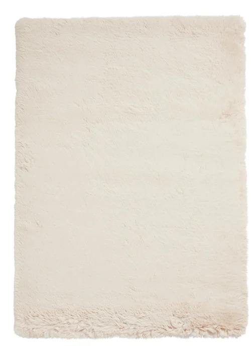 Think Rugs Super Teddy Beige Plain Shaggy Rectangle Rug - 60 X 120 Image 3