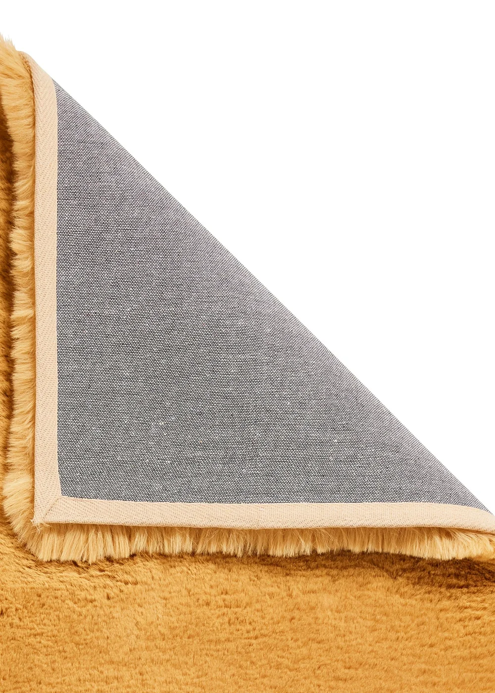 Think Rugs Super Teddy Mustard Plain Shaggy Rectangle Rug - 60 X 120 Image 4
