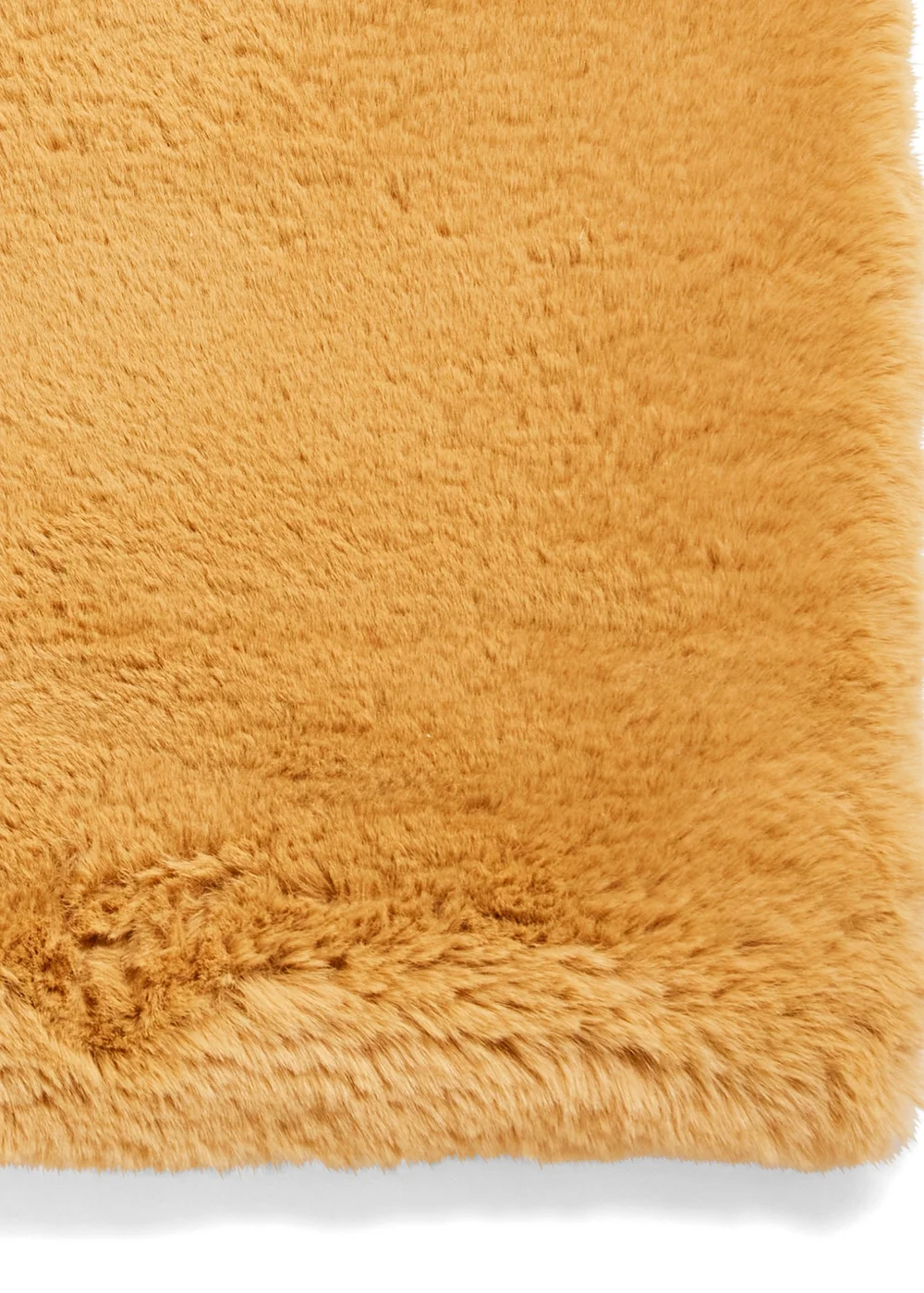 Think Rugs Super Teddy Mustard Plain Shaggy Rectangle Rug - 60 X 120 Image 5