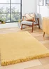 Think Rugs Super Teddy Mustard Plain Shaggy Rectangle Rug - 60 X 120 Image 1