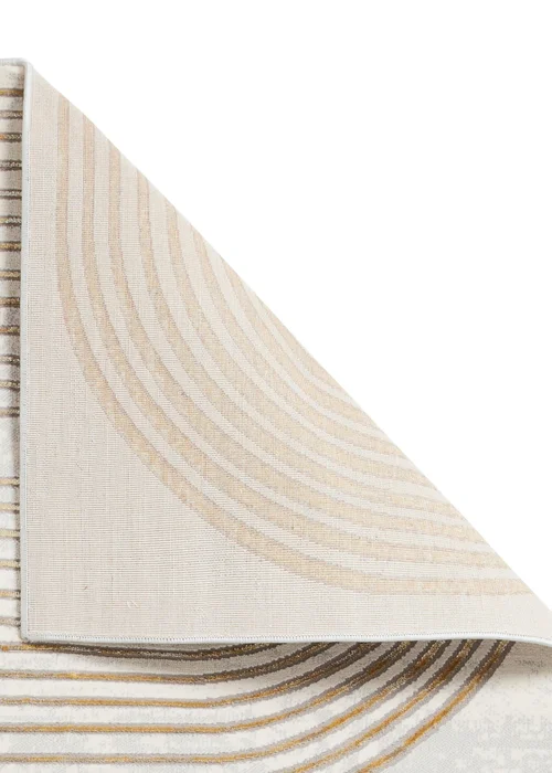 Think Rugs Apollo Grey/Gold Modern Linear Rectangle Rug - 80 x 150 Image 4