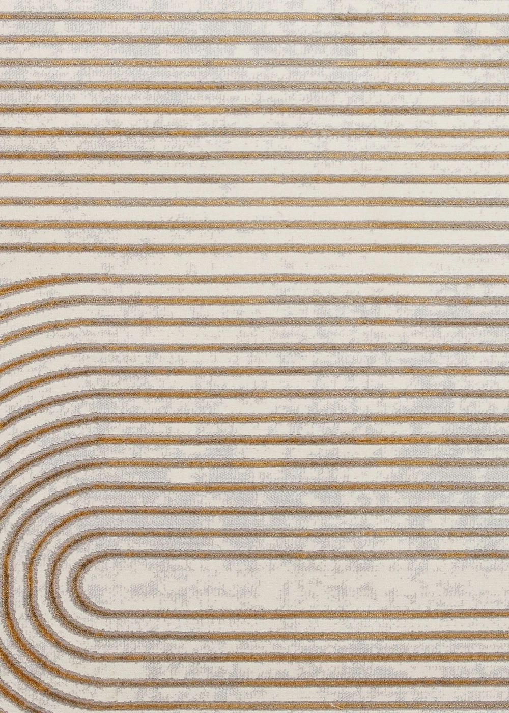 Think Rugs Apollo Grey/Gold Modern Linear Rectangle Rug - 80 x 150 Image 6